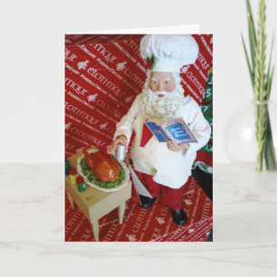 TARJETA FESTIVA *COCINANDO SANTA* DICE QUE ME ENCUENTRA BAJO MISTL