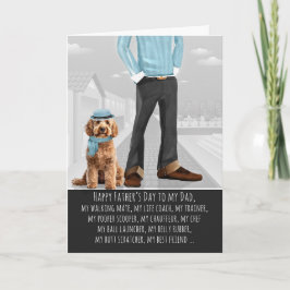 Tarjeta Festiva Cockapoo perro y papá para el Día del Padre