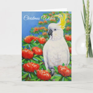 Tarjeta Festiva Cockatoos - Deseos de los Navidades