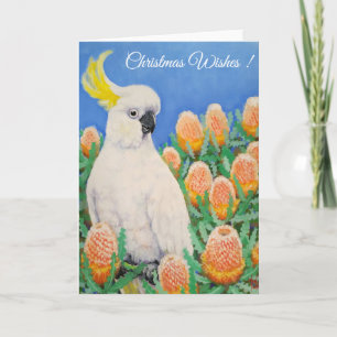 Tarjeta Festiva Cockatoos - Deseos de los Navidades