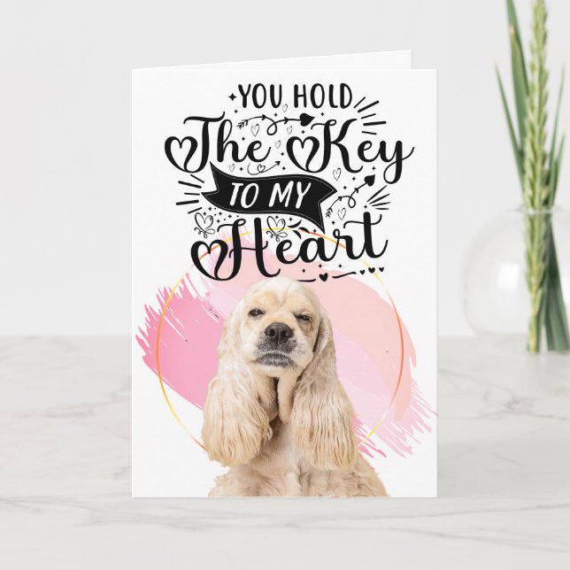Tarjeta Festiva Cocker Spaniel ama el Día de San Valentín personal (Anverso)
