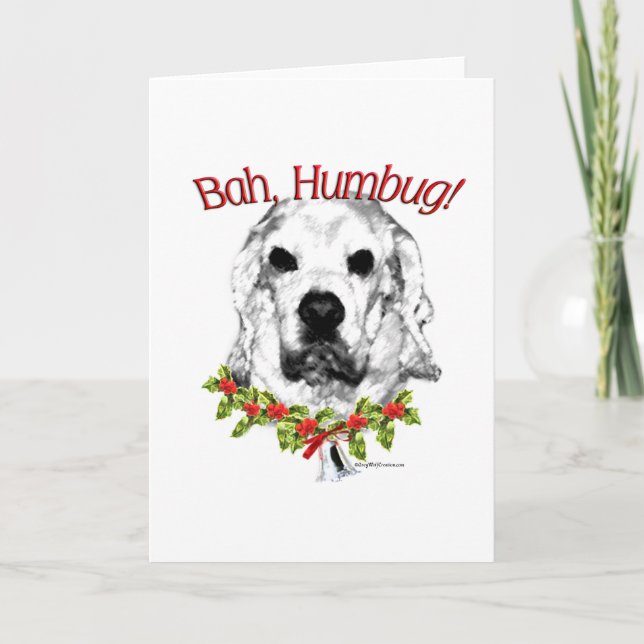 Tarjeta Festiva Cocker Spaniel Bah Humbug (Anverso)