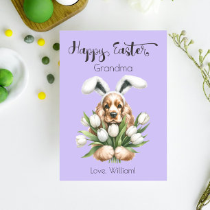 Tarjeta Festiva Cocker Spaniel con las orejas de los conejitos Fel