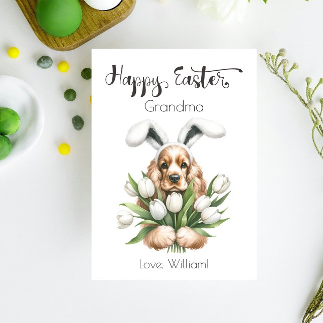 Tarjeta Festiva Cocker Spaniel con las orejas de los conejitos Fel (Subido por el creador)