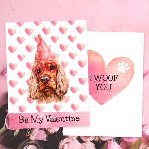 Tarjeta Festiva Cocker Spaniel Divertido Te Quiero Perro Día de Sa