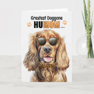 Tarjeta Festiva Cocker Spaniel Dog Greatest HuMOM Mother's Day