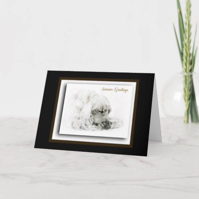 Tarjeta Festiva Cocker Spaniel inglés (Anverso)