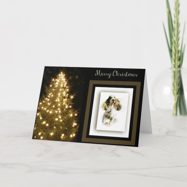 Tarjeta Festiva Cocker Spaniel inglés (Anverso)