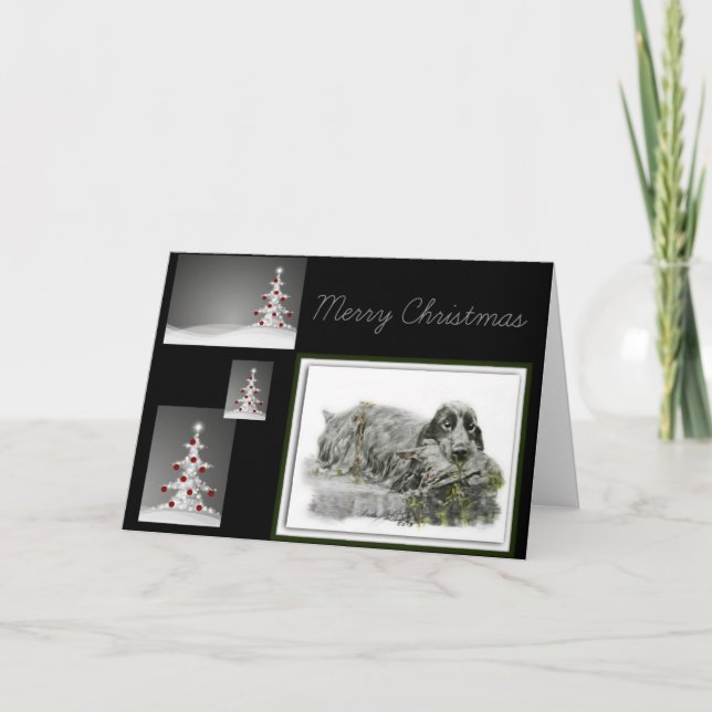 Tarjeta Festiva Cocker Spaniel inglés (Anverso)