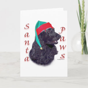 Tarjeta Festiva Cocker Spaniel inglés (blk) Santa Paws