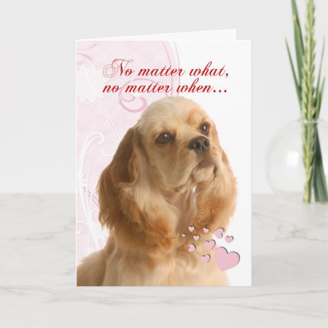 Tarjeta Festiva Cocker Spaniel San Valentín (Anverso)
