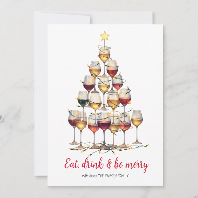 Tarjeta Festiva Cocktail Christmas Holiday card (Anverso)