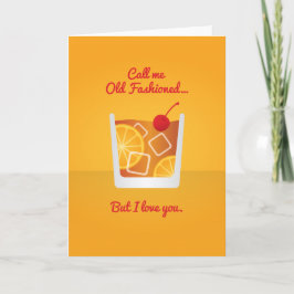 Tarjeta Festiva Cocktail Valentine: Llámame viejo al moda