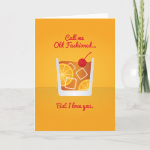 Tarjeta Festiva Cocktail Valentine: Llámame viejo al moda