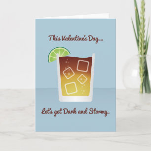 Tarjeta Festiva Cocktail Valentine: Seamos oscuros y tormentosos