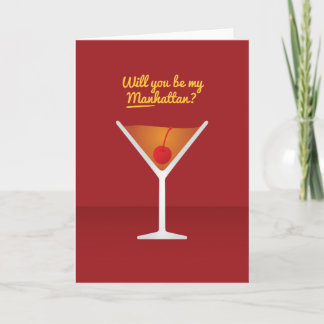 Tarjeta Festiva Cocktail Valentine: ¿Serás mi MANhattan?