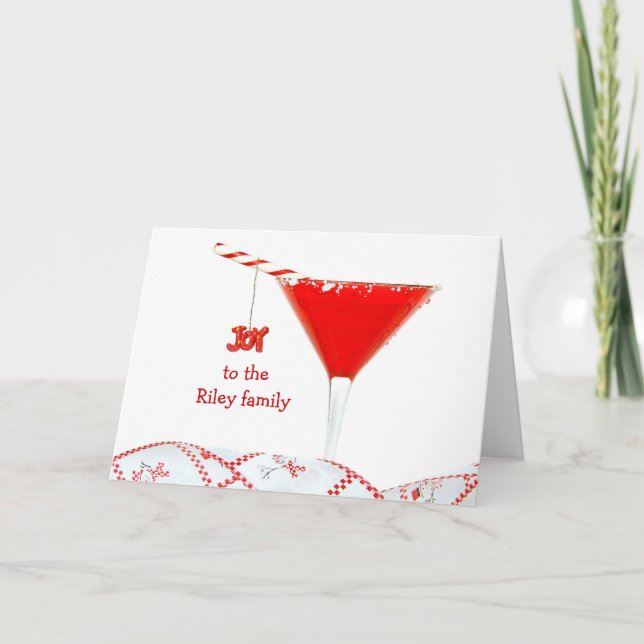 Tarjeta Festiva Cóctel de navidades (Anverso)