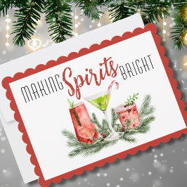 Tarjeta Festiva Cócteles festivos que hacen que los espíritus bril