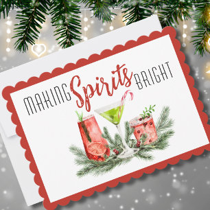 Tarjeta Festiva Cócteles festivos que hacen que los espíritus bril