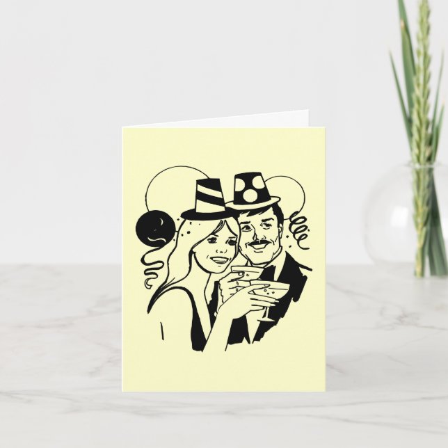 Tarjeta Festiva Cócteles y resoluciones de Año Nuevo (Anverso)