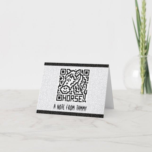 Tarjeta Festiva Código de QR el caballo (Anverso)