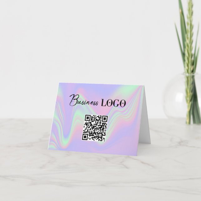 Tarjeta Festiva Código QR de la Compañía Holográfica de Logotipos  (Anverso)