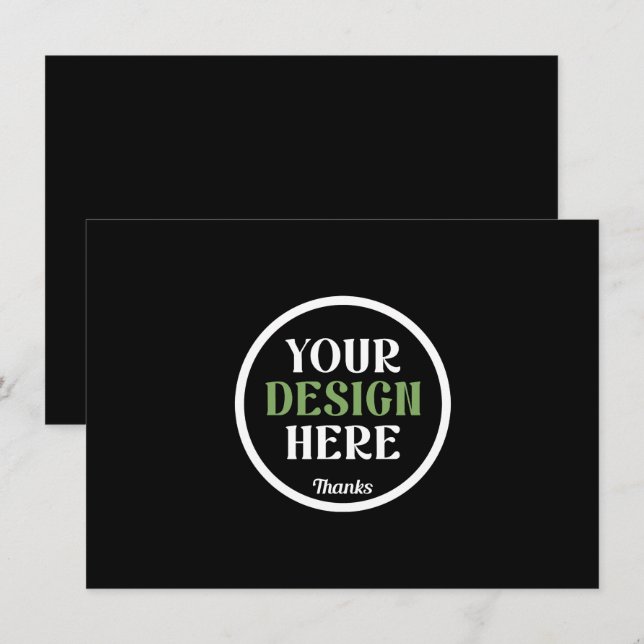 Tarjeta Festiva Código QR de Marca Comercial Negra Personalizada (Anverso / Reverso)