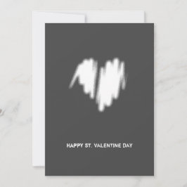 Tarjeta Festiva Código QR del corazón blanco moderno monocromo lim