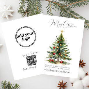Tarjeta Festiva Código QR del logotipo de la empresa Árbol de Navi