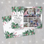 Tarjeta Festiva Código QR Holly Jolly Navidades Greenerenery 5 Fot<br><div class="desc">¡Que tengan Navidades humildes, es la mejor época del año! Este año se celebran las alegres maravillas de la tecnología moderna con una divertida tarjeta interactiva de vacaciones de collage de fotos en códigos QR. Comparte 5 de tus fotos favoritas así como un mensaje de video en línea, una canción,...</div>
