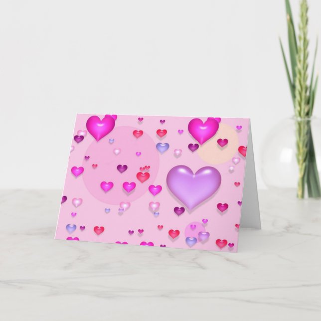 Tarjeta Festiva Coeurs rosas pour la Saint-Valentin - (Anverso)
