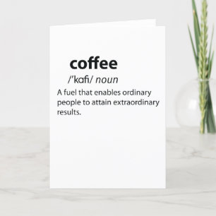 Tarjeta Festiva Coffee Funny Dictionary Definition