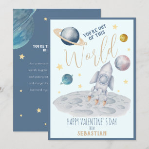 Tarjeta Festiva Cohete acuático lindo en El día de San Valentín es