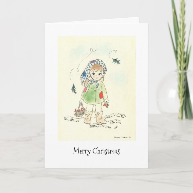 Tarjeta Festiva Coincidencias de Niña Pequeña (Anverso)