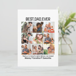 Tarjeta Festiva Colage de 9 fotos personalizadas del mejor papá de