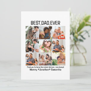 Tarjeta Festiva Colage de 9 fotos personalizadas para el mejor pap
