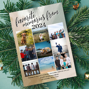 Tarjeta Festiva Colage de Fotos de Recuerdos Favoritos Año Nuevo