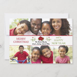 Tarjeta Festiva Colage de Fotos de Vacaciones de Recuerdos Felices
