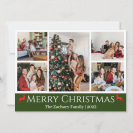 Tarjeta Festiva Colage de fotos familiares con guión para vacacion