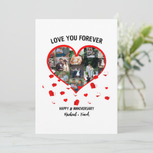 Tarjeta Festiva Colage de fotos personalizado para aniversario de 
