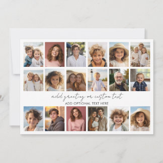 Tarjeta Festiva Colaje de 18 fotos personalizadas - Negro - texto