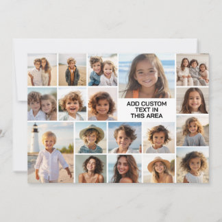 Tarjeta Festiva Colaje de 18 Fotos Personalizado