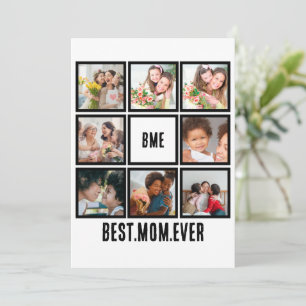 Tarjeta Festiva Colaje de 8 fotos personalizado moderno Mejor Mamá