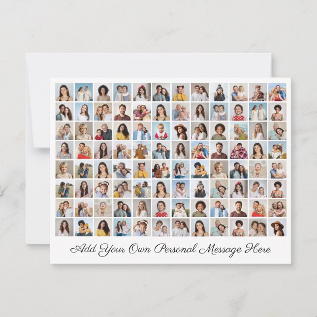 Tarjeta Festiva Colaje de 96 Fotos Agrega tu Propio Mensaje de Fel (Anverso)