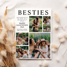 Tarjeta Festiva Colaje de Fotos de Amigas Día de Galentines