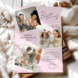 Tarjeta Festiva Colaje de Fotos de Amigas | Día de Galentines