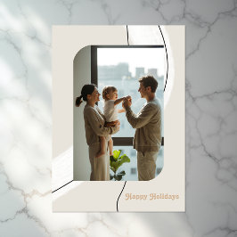 Tarjeta Festiva Colaje de Fotos de Arcos Minimalistas Modernos par