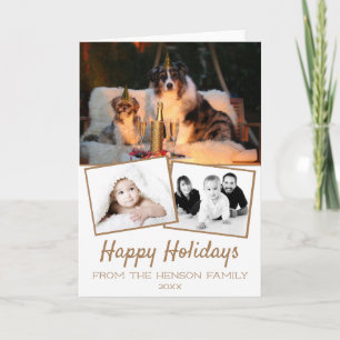 Tarjeta Festiva Colaje de Fotos de Felices Fiestas 3 Fotos