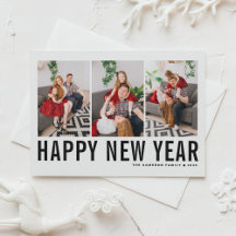 Colaje de fotos de Feliz Año Nuevo con tipografía