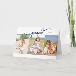 Tarjeta Festiva Colaje de fotos de Paz Tres